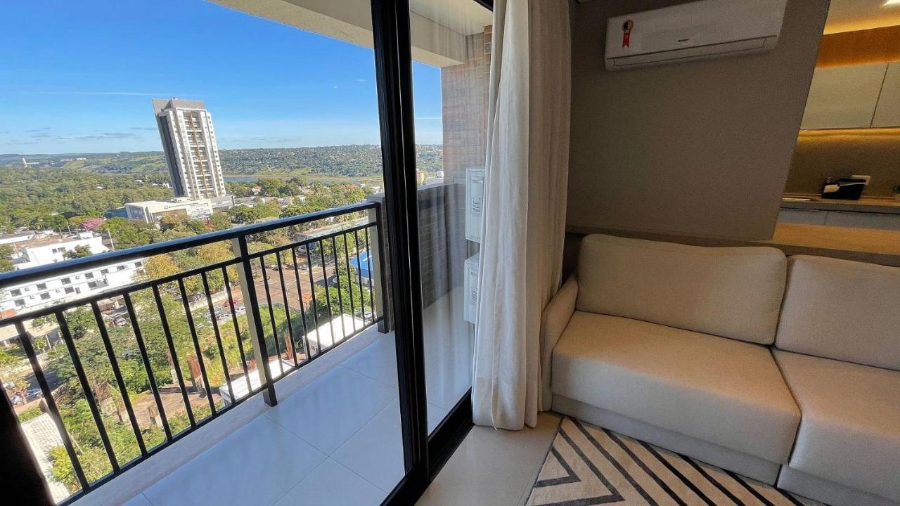 フォス・ド・イグアスStudio No Ultimo Andar No Centro De Foz Com Vista Para O Rio Paranaアパートメント エクステリア 写真